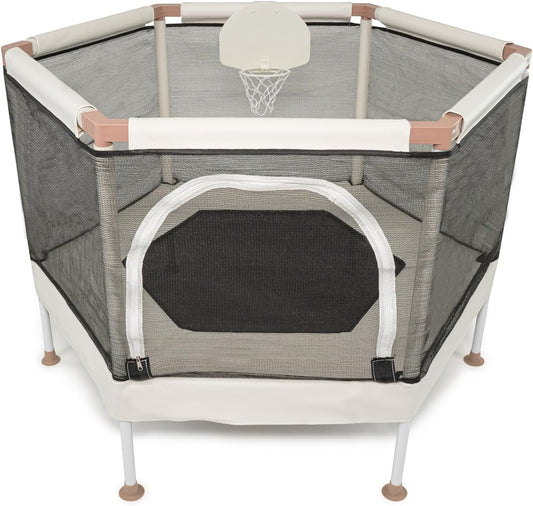 Indoor Baby Trampoline with Basketball Hoop