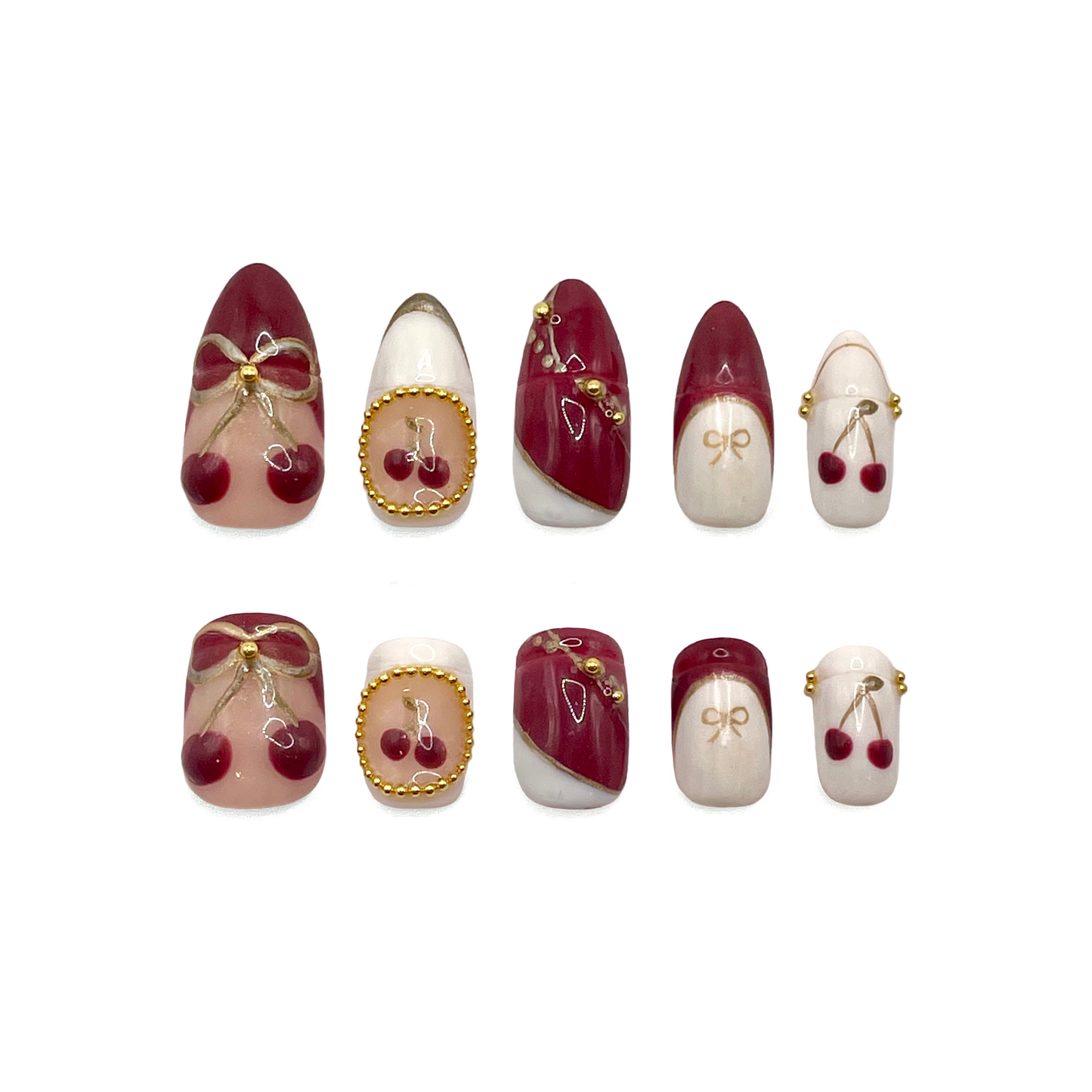 [PREORDERS ONLY] Cherry Cherry Clip-on Nails