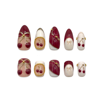 [PREORDERS ONLY] Cherry Cherry Clip-on Nails